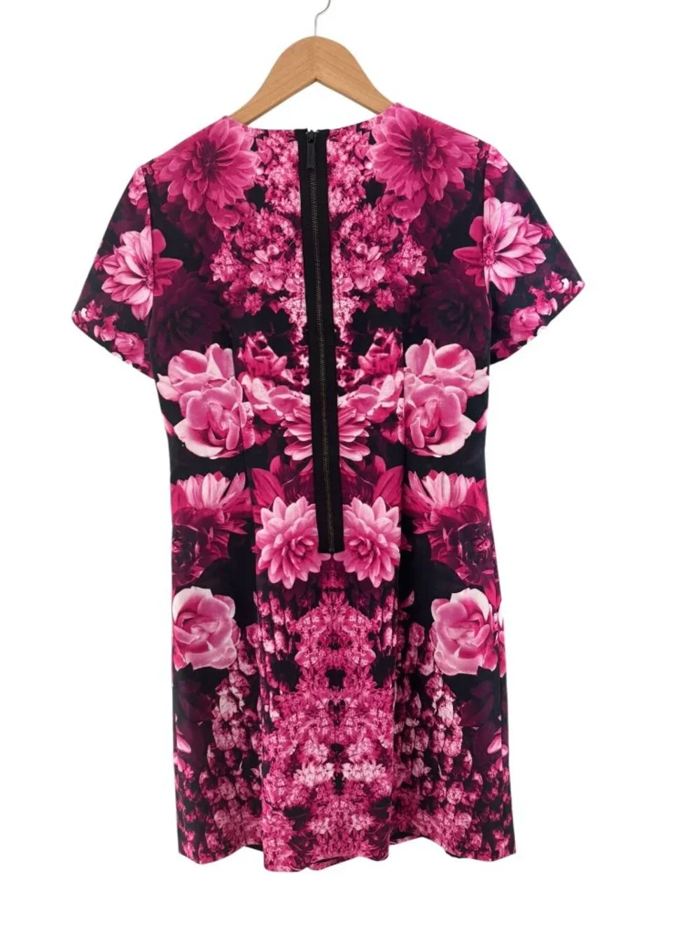 Michael Kors Pink Kew Garden Floral Print Shift Mini Dress Size 8 Summer Wedding